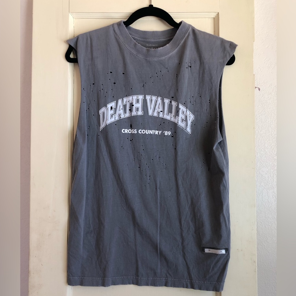 Satisfy Running MothTech Muscle Tee Tank Death Valley